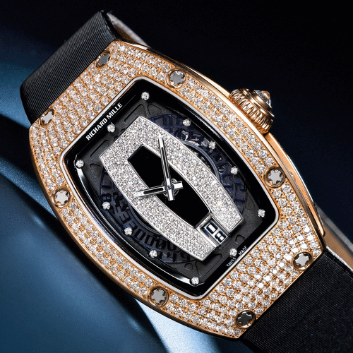 Richard Mille RM 007 Pink Gold Diamond Women Watch Replica - Click Image to Close